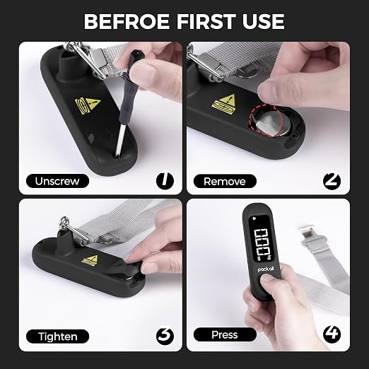 pack all Digital Luggage Scale for Travel, 110Lbs Capacity, 0.1Lb Precision | Handheld, Backlit LCD Display, Lb/Kg/Oz Conversion, Tare Function, Battery Included, Black