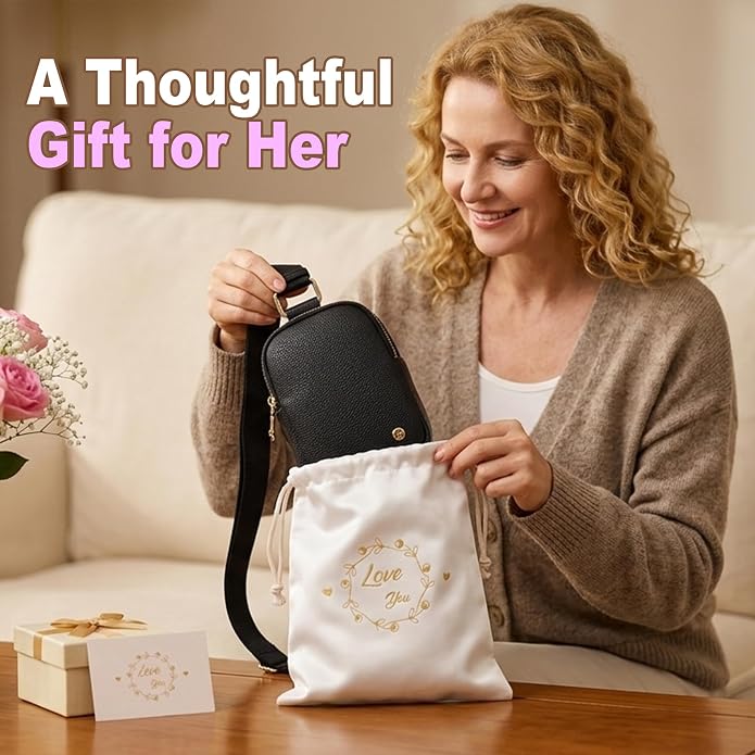 Anti Theft Crossbody Bag for Women, Small RFID Blocking Sling Purse with Zipper Lock for Travel, Vegan Leather