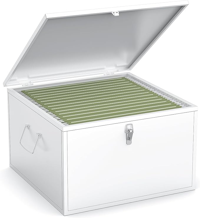 Stainless Steel Anti-Theft Safe Cabinet,Fireproof Waterproof Hanging File Folder Box with Lock,Large Capacity,Heavy Duty Storage Safe Case for Home Office Business Jewelry Documents Valuables