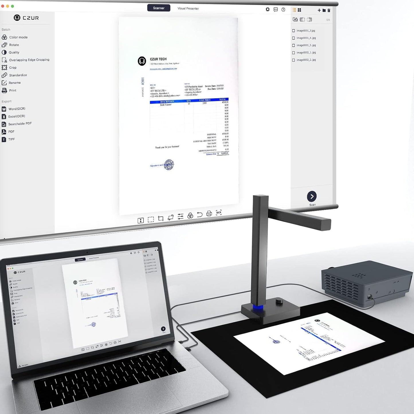 CZUR Shine800 Pro Portable Document Scanner, 8MP Document Camera, OCR Multi-Language Recognition, USB Doc Camera for Live Demo, Web Conferencing, Remote Teaching, for Mac OS&Windows