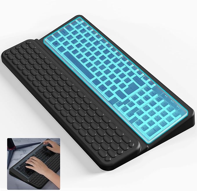 Wrist Rest for Computer Keyboard, Keyboard Wrist Rest, Ergonomic Keyboards Holder for Easy Typing Working, Wrist Pad for Keyboards with Comfortable Wrist Rest for Keyboard Black