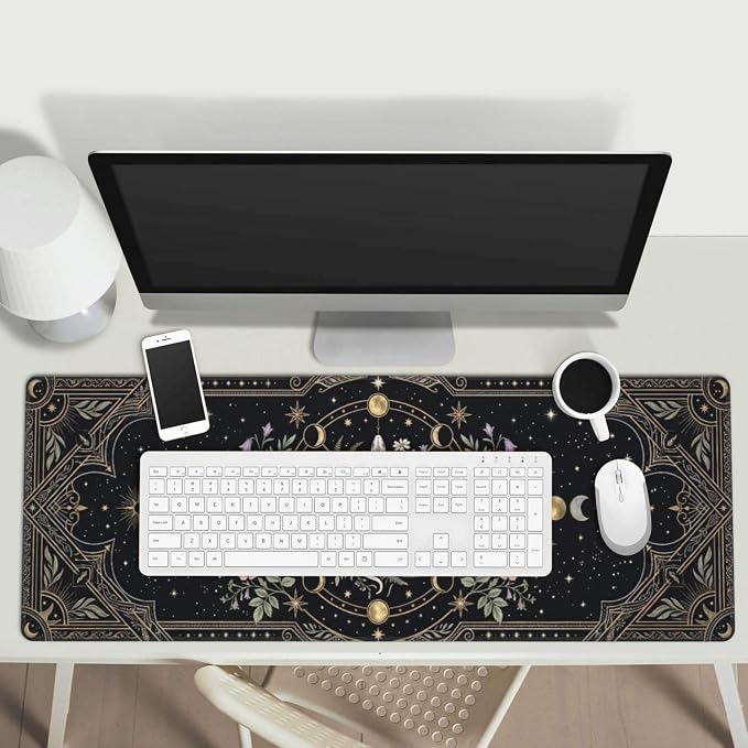 Mysterious Snake Gaming Mouse Pad Large Extended Desk Mat Non-Slip Rubber Base Keyboard Pad with Stitched Edges for Office Gaming 31.5x11.8 in