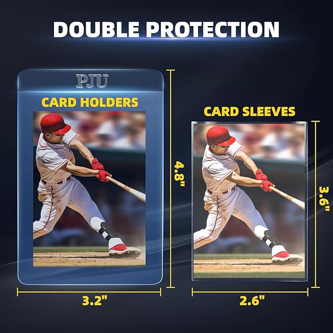 500ct Semi Rigid Card Holders & 500ct Card Sleeves for PSA, SGC, BGS, CSG Graded Card Submissions, Semi Rigid Baseball Cards Sleeves Protectors, PSA Graded Trading Cards Sleeve