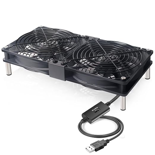 Dual 120mm 5V USB Cooling Fan with Speed Controller Dual Ball Bearings Quiet USB Fan for Router TV Box Micro Computer Cabinet Cooling
