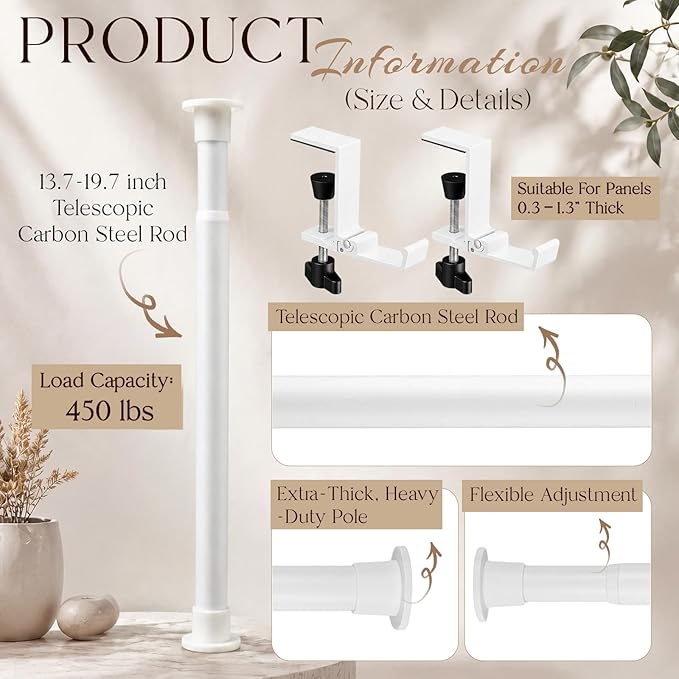 Hicarer Kraft Paper Roll Holder for Table Supports up to 450 Lbs - Heavy Duty Retractable Clamp-on Paper Roll Holder Tabletop Easel for to Do Lists, Drafting Wrapping, Art Supplies, Drawing(White)