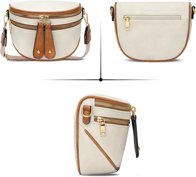 KKXIU Crossbody Bags for Women Vegan Leather Travel Bum Bag | Trendy Fanny Waist Pack | Shoulder Purse with Adjustable Strap
