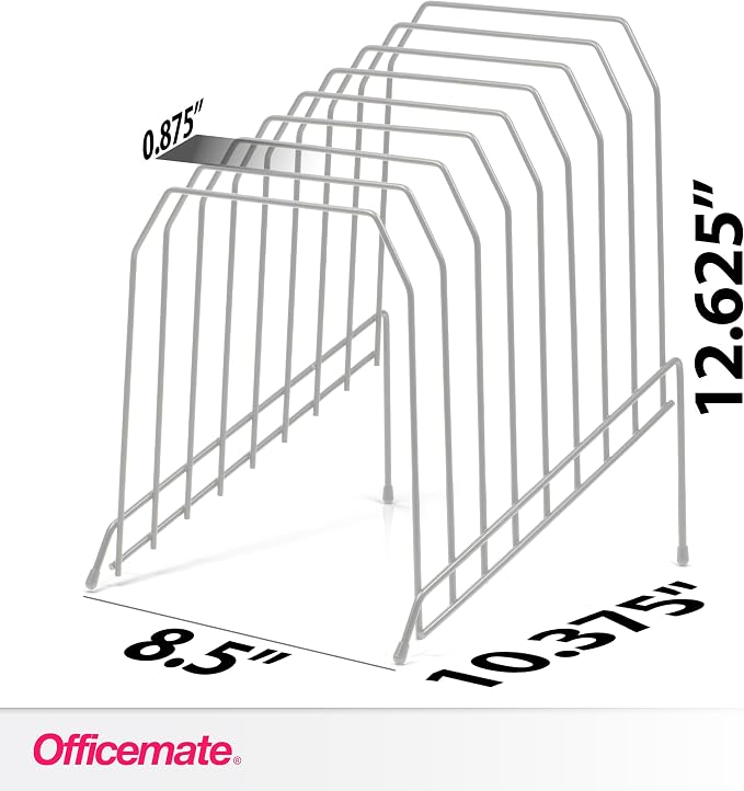 Officemate Large Incline 8 Compartment Wire Caddy, Black, 8.5 x 10.375 x 12.625 Inches (Pack of 6)