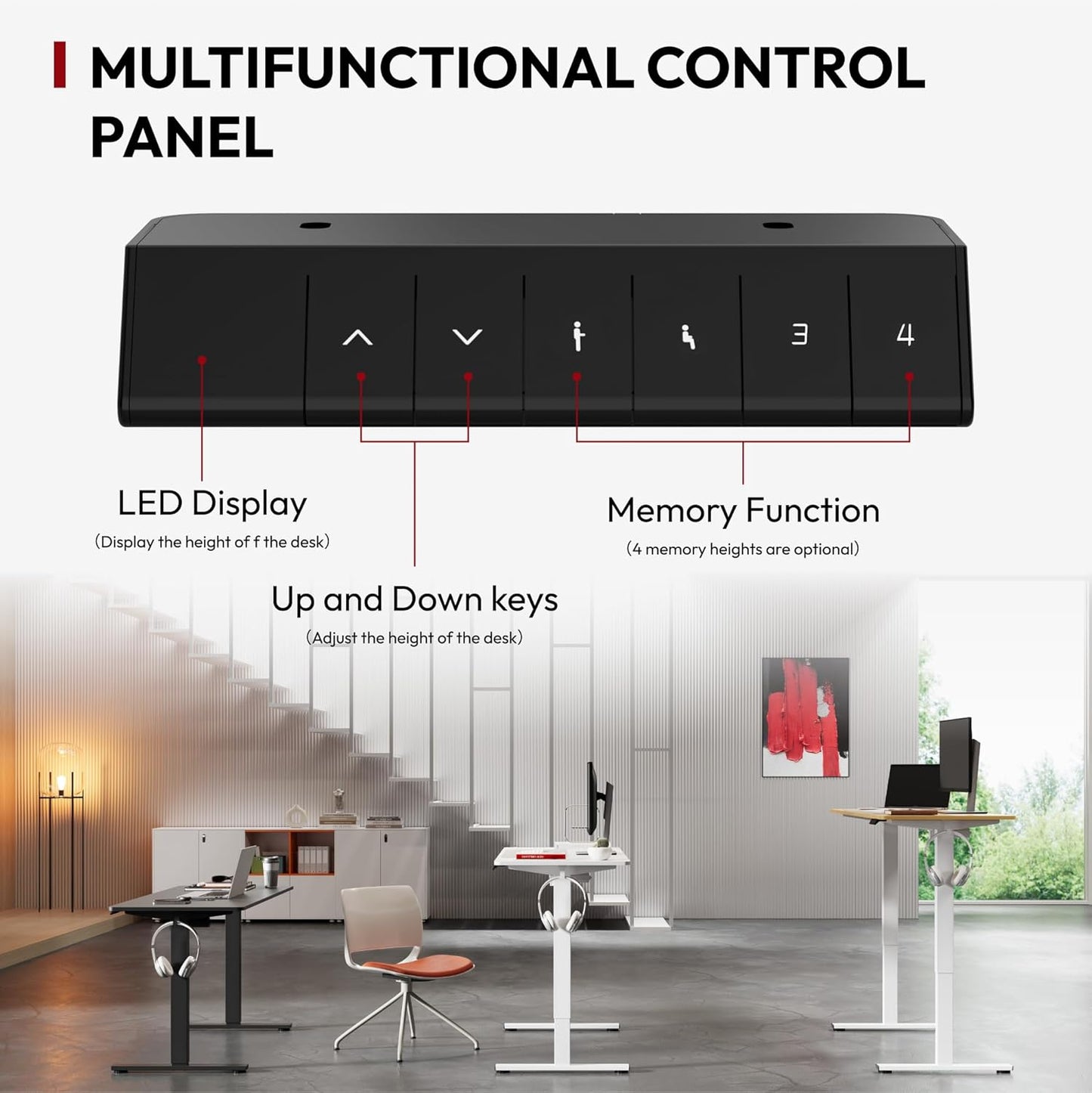 SANODESK Electric Standing Desk 63x24 Inch Height Adjustable Stand Up Desk Home Office Computer Workstation Sit Stand Home Office Desk with Splice Board (White Frame + White Top)