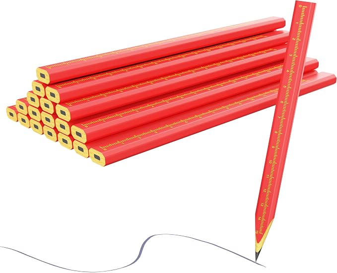 Carpenter Pencils for Construction Woodworking Scriber Marking Tool Heavy Duty Contractor Building Pencil (25 PCS)