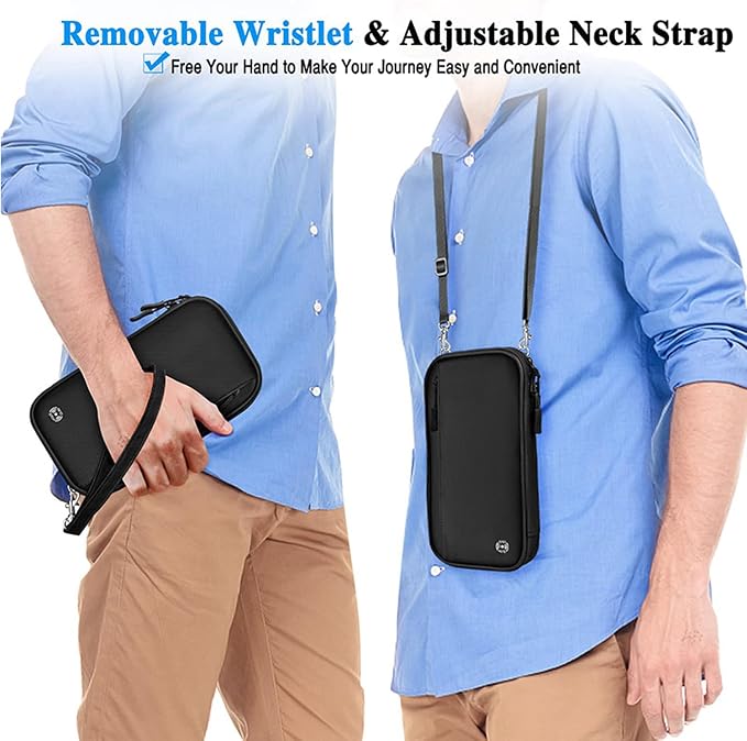 Family Passport Holder, RFID Blocking Multi-functional Travel Document Organizer, for Women, Men, and Families