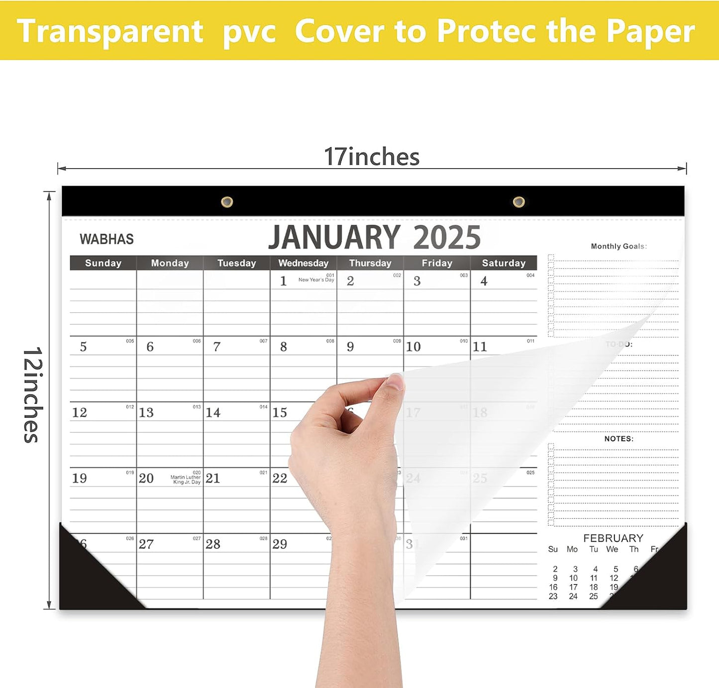 Desk Calendar 2025-2026-18 Months-January 2025 to June 2026,Desk calendar 2025-2026,12x17 in,School Calendar 2025,Office Desk Calendar 2026