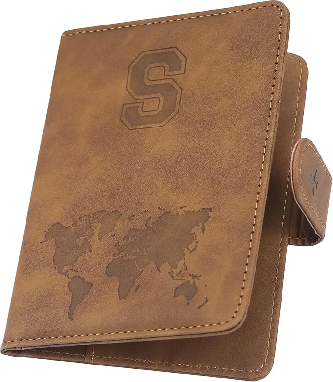 ILIYAH-Passport Cover-Passport Holder Travel Wallet-RFID Blocking Passport Case Travel Accessories Card Holder Wallet Unisex Travel Gifts (Brown S)