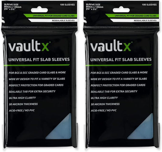 Vault X Graded Trading Card Slab Sleeves, Bags for Universal Fit for BGS, SGC, ACE Cases and More, Collectible Card Games, Sports, TCG (200 Pack)