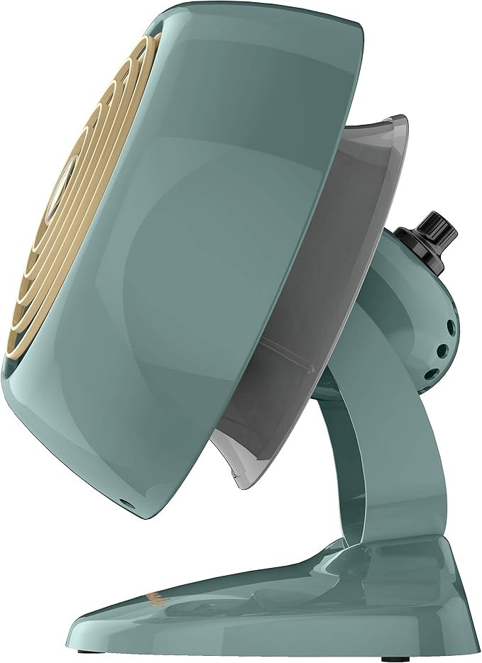 Vornado VFAN™ Mini Fan,Classic Vintage Fan,Retro Metal Air Circulator,For Desk & Bedside,2 Speeds,Adjustable Tilt,Personal Cooling with Targeted Airflow,Quiet-Fan,Green,(Pack of 3)