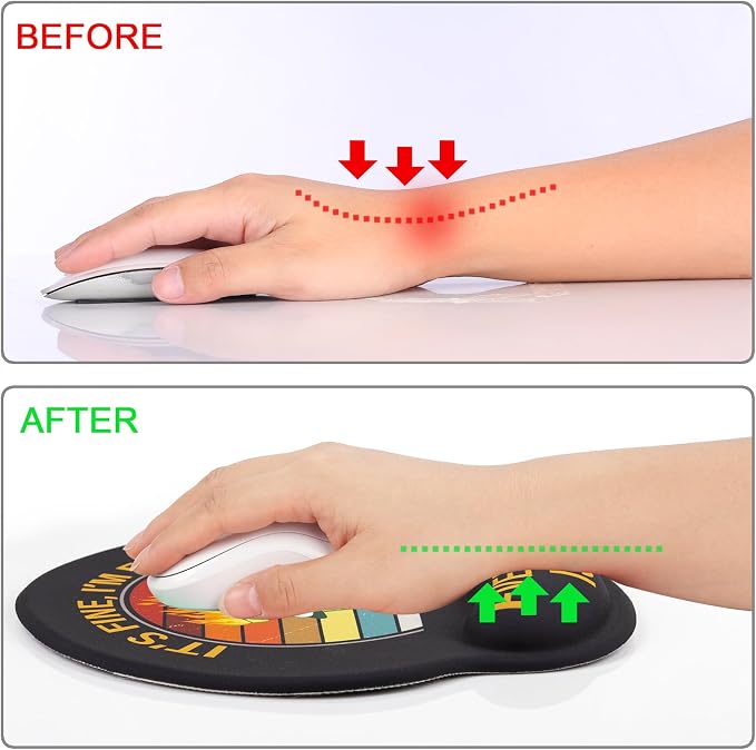 Ergonomic Mouse Pad with Wrist Rest Support,Gel Mouse Pads for Desk | Big Mousepad With Coaster Non-slip & Pain Relief for Computer, Home&Office Desk Decor