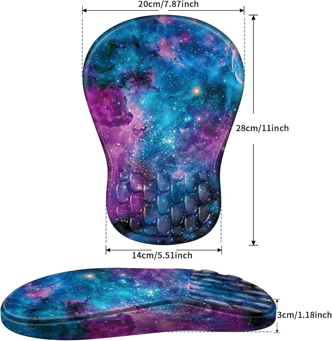 YIWEI Ergonomic Mouse Pad with Wrist Rest for Carpal Tunnel Pain Relief | Memory Foam Wrist Support,Non-Slip Rubber Base, Keyboard Computer Mousepad,Lycra Cloth Surface,Gaming Home Office