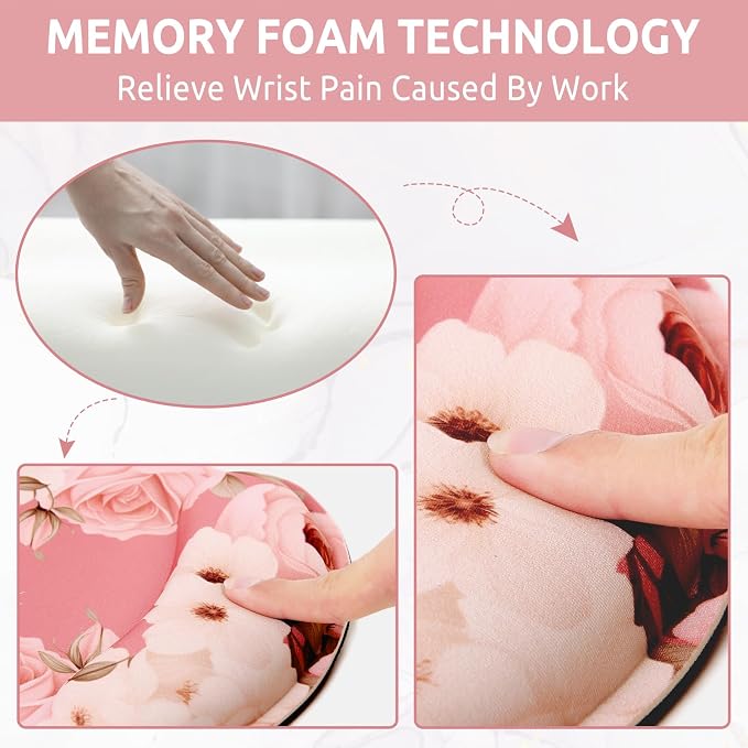 KONVINIT Ergonomic Mouse Pad with Wrist Rest, Small Mousepad with Non-Slip Rubber Base and Smooth Surface, Beach Mouse Pads for Desk, Office Desk Accessories