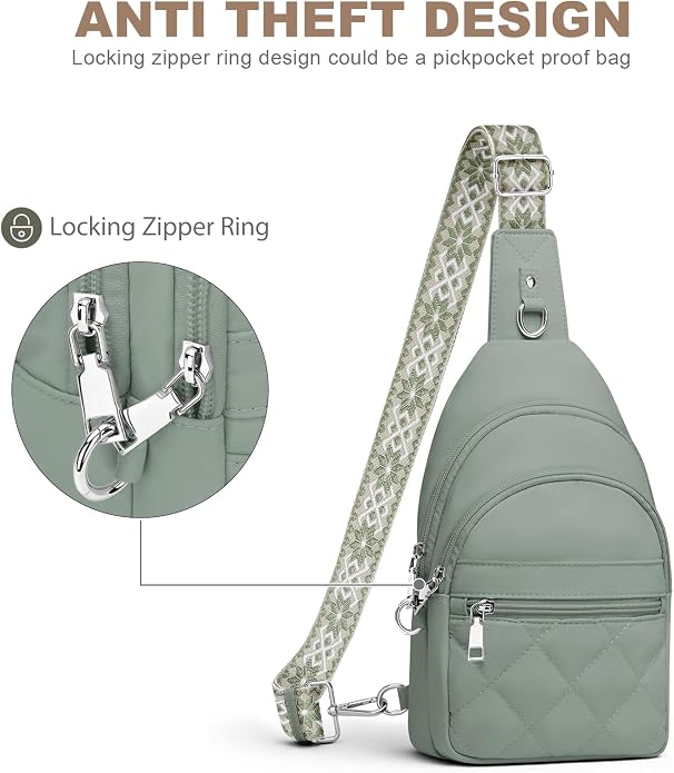 Sling Bag for Women, Anti-Theft RFID Crossbody Purse Travel