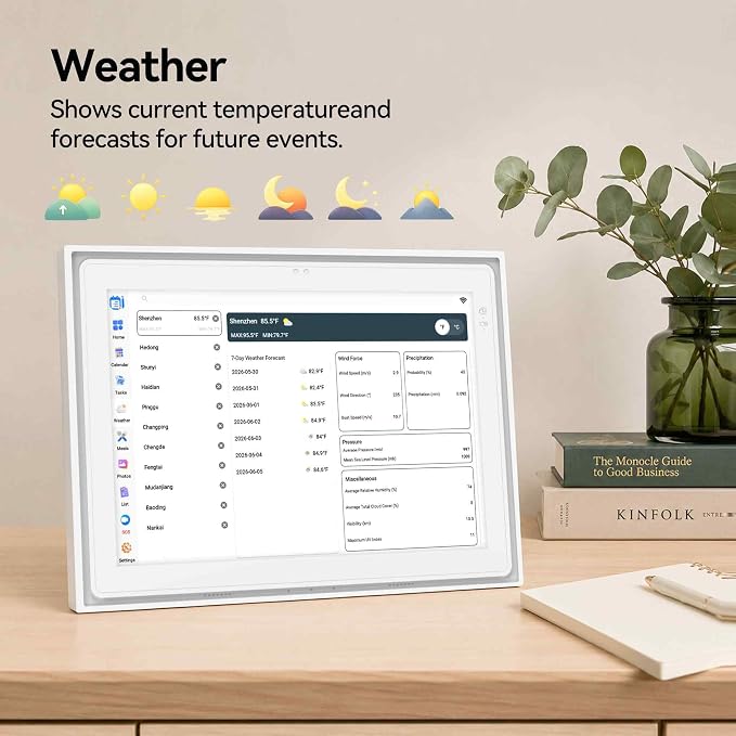 12.3" AI Digital Calendar, Smart Family Calendar Wall Touch Screen, Auto Sync with Google, iCloud & Outlook, Digital Wall Planner, Voice & Video Calling, Shared Tasks & Lists, Weather & Photo Frame