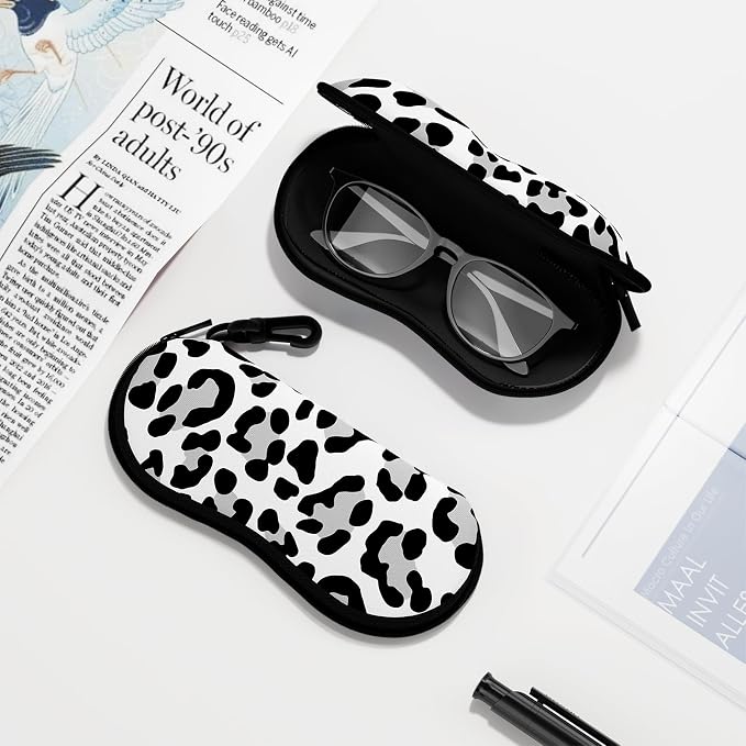 Sunglasses Soft Case, Ultra Light Portable Neoprene Zipper Glasses Case for Men Women