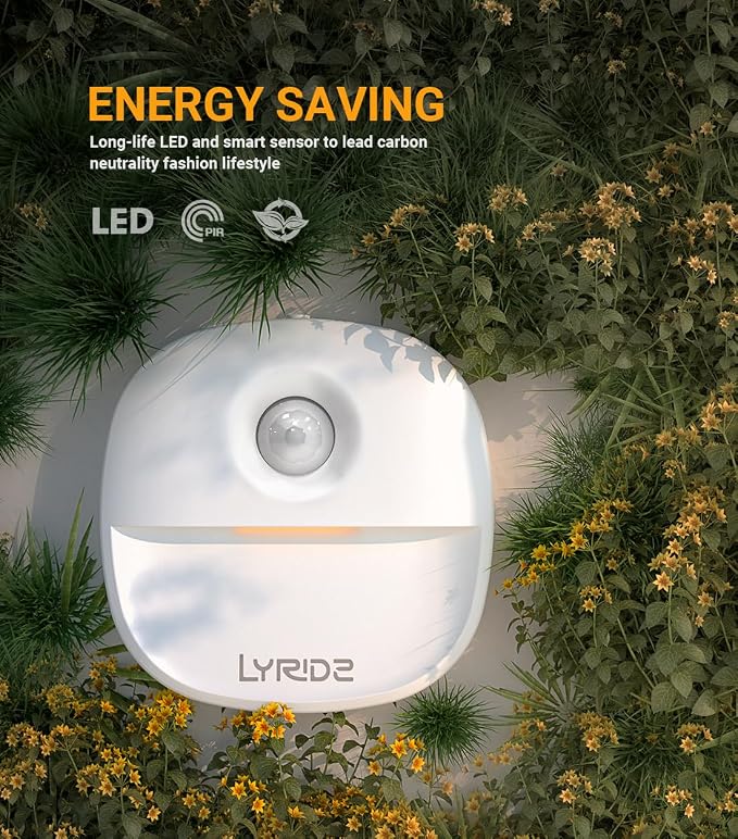 Lyridz Plug in Night Light with Motion Sensor and Dusk to Dawn Sensor, Dimmable Warm Nightlight with 1-50lm Adjustable Brightness Indoor for Bedroom, Bathroom, Stairs, Hallway, 4 Pack