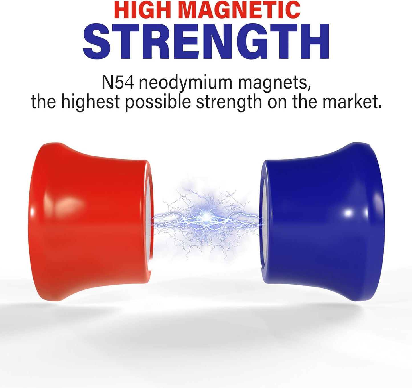 Strong Magnets for Whiteboard, Glassboard and Fridge (White, 8 Pack, Small). N54 Neodymium Rare Earth Heavy Duty Magnets for Home and Office Supplies.