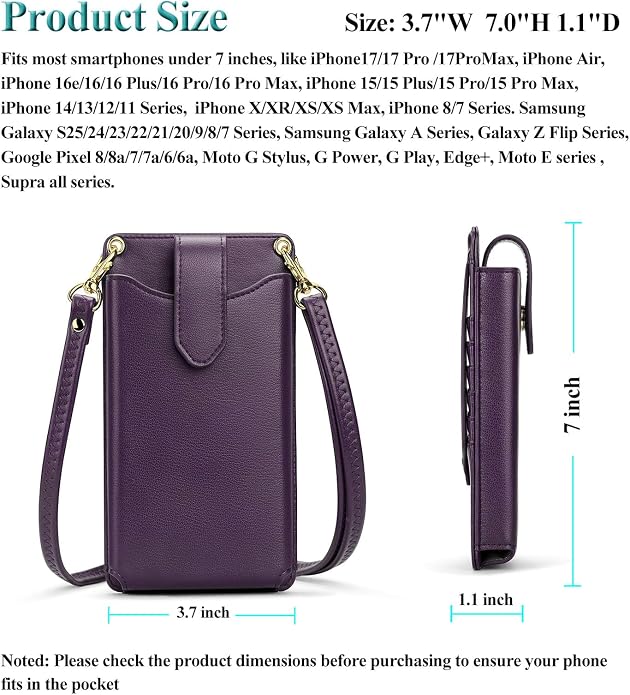 Peacocktion Small Crossbody Cell Phone Purse for Women, Lightweight Mini Small Crossbody Bags for Women with Card Slots