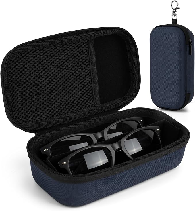 Double Eyeglasses Case, Hard Shell Dual Glasses Case Travel Sunglasses Organizer for Men Women