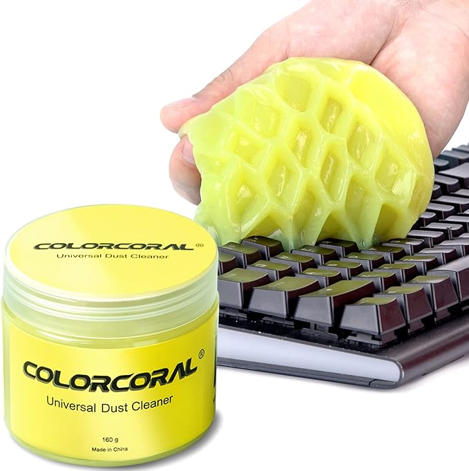 ColorCoral Cleaning Gel Universal Dust Cleaner for PC Keyboard Car Detailing Office Electronics Laptop Dusting Kit Computer Dust Remover, Computer Gaming Car Accessories, Gift for Men Women 160g | For PC Laptops, Office Electronics, Car Interior, Compu...