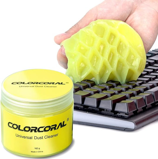 ColorCoral Cleaning Gel Universal Dust Cleaner for PC Keyboard Car Detailing Office Electronics Laptop Dusting Kit Computer Dust Remover, Computer Gaming Car Accessories, Gift for Men Women 160g | For PC Laptops, Office Electronics, Car Interior, Compu...
