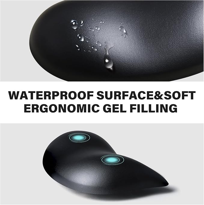 JIKIOU Ergonomic Gliding Palm Rests, Gel Mouse Wrist with Leather Surface | Sliding Wrist Pad with 4 Smooth Scroll Wheel, Fast Mouse Wrist Glider Designed for Office Computer Home Gaming, 2 Pack Black