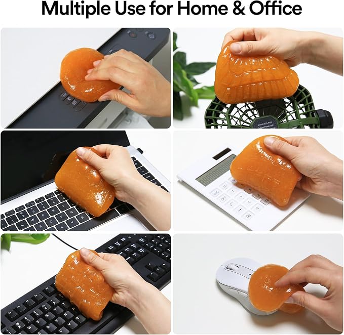 PULIDIKI Car Cleaning Gel Putty Car Cleaning Kit Car Interior Cleaner Slime | Car Cleaning Supplies Auto Detailing Tools Car Accessories Car Gifts for Women Men Keyboard Cleaner Orange