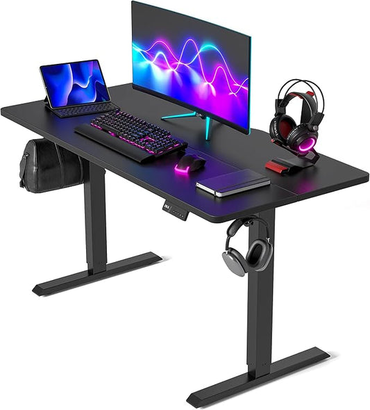 CubiCubi Electric Standing Desk, 55 x 24 Inches Height Adjustable Sit Stand Desk, Ergonomic Home Office Computer Workstation, Black