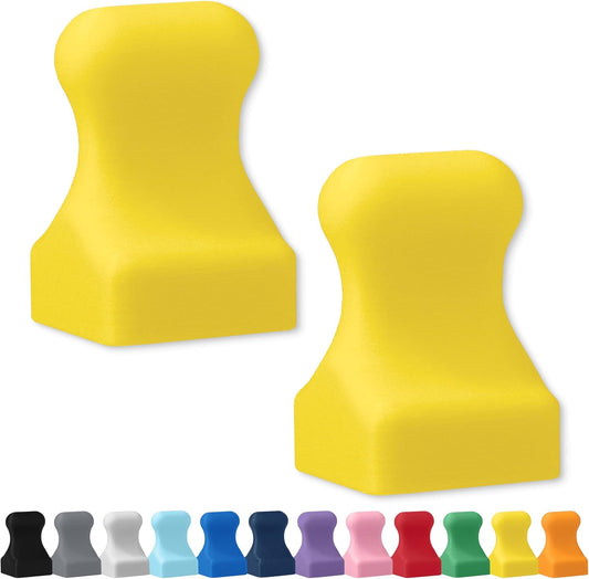 Glassboard Studio MiniPawn Magnet - Strong Neodymium Rare Earth Magnets for Fridge, Whiteboard, Locker & Magnetic Glassboards - Crafting & Office Use - Strong Fridge Magnets (Sunshine Yellow, 2)