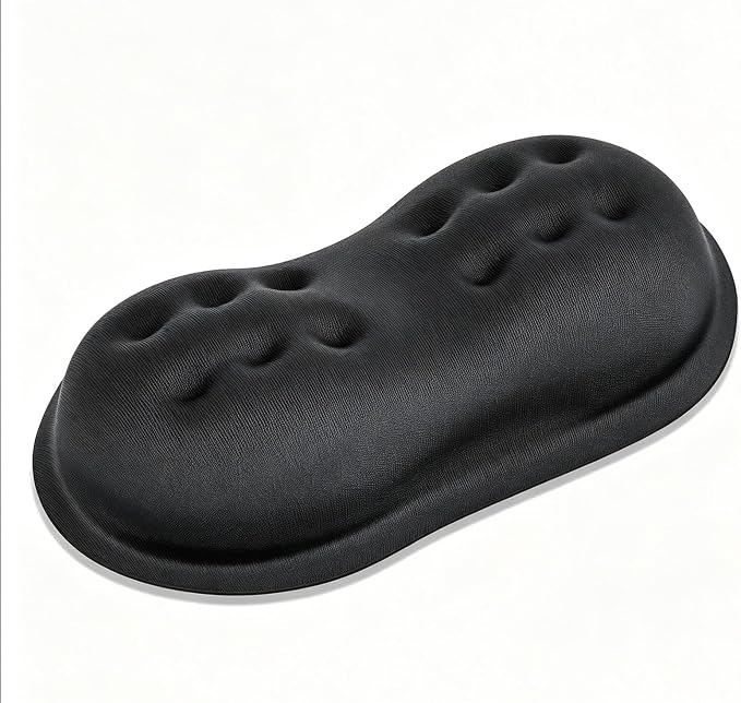 Wrist Rest for Mouse - Ergonomic Memory Foam Computer Wrist Support Pad, Massage Holes Design for Wrist Pain Relief (5.5 x 3.1 x 1 in, Black)