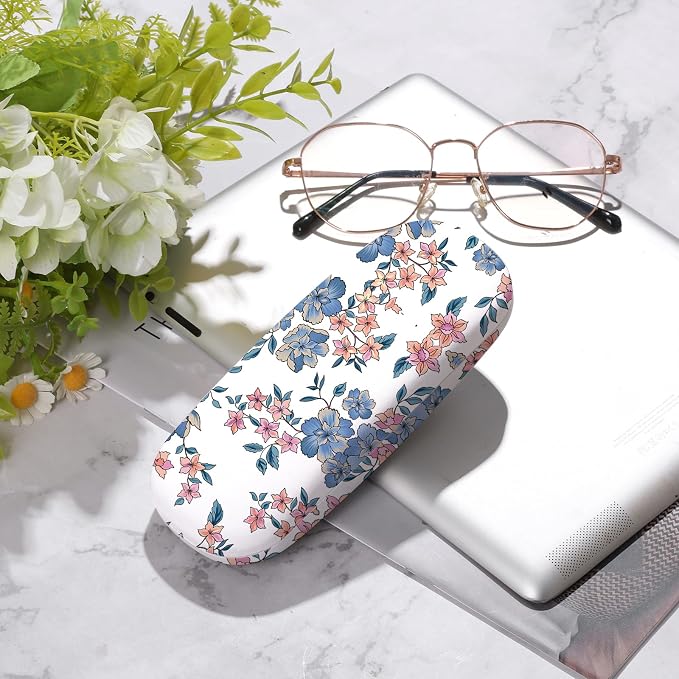 Glasses Case Hard Shell,Portable Protective Eyeglasses Case, Eyeglass Holder Box with Cleaning Cloth, for men women