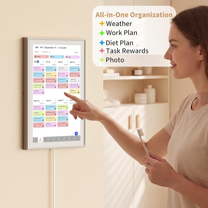 Digital Calendar, Electronic Calendar with 15.6-inch Touch Screen,32GB Smart Calendar, Work and Family Planner, Also Functions As a Digital Picture Frame,Best Gift for Your Loved Ones