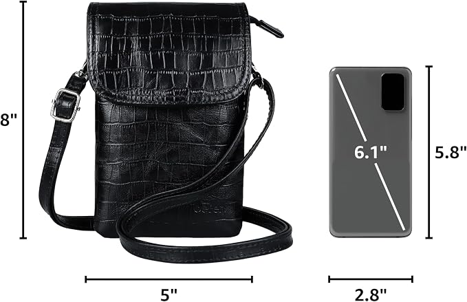 befen Genuine Leather Small Crossbody Bags for Women Cell Phone Travel Bag | Soft Real Leather, Adjustable Shoulder Strap, Card Slots, Compact Size, Daily Travel Shopping Outing Use, Phone Purse