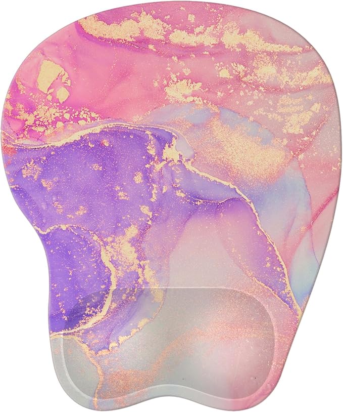 Upgrade Ergonomic Mouse Pad,Non Slip Mousepad Wrist Rest Support for Office, Computer, Laptop & Mac(B-Charming Pink Marble)