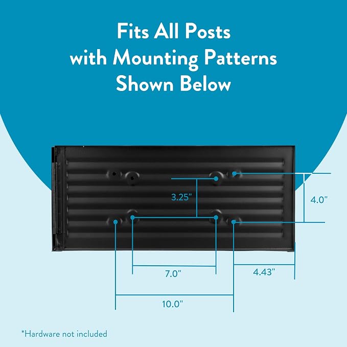 Architectural MAILBOXES Ironside Large Capacity Galvanized Steel black, Post-Mount Mailbox, MB801BAM, Metal, Black | Galvanized steel build for outside with rust-resistant powder-coat finish and a magnetic door closure. USPS approved.