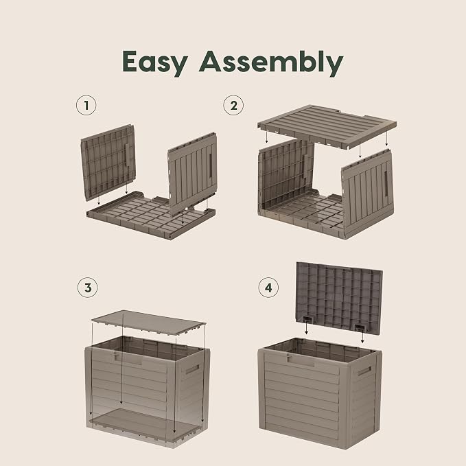 IRIS USA 35 Gallon Outdoor Deck Box, Lockable, Weather-Resistant, Brown | UV-Protected, Waterproof Resin, Patio Storage for Cushions, Garden Tools & Packages