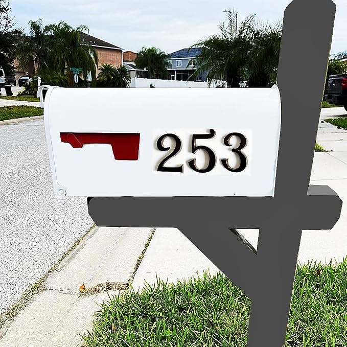 Black Mailbox Numbers, Self Adhesive Door Address Sign Number Stickers for Aprtment Office Home Room, Metal Shiny, Suit for Outside or Indoor. (Dark, 2.75" - Set of 20)