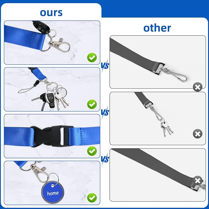 happyhbt Neck Lanyard with Release Buckle 4 Pack, Key Tags Rings Chain 4 Colors, for Phone,ID Badge Holder, Keys, Women Men Cruises Ships Nurse Doctor Office Gifts