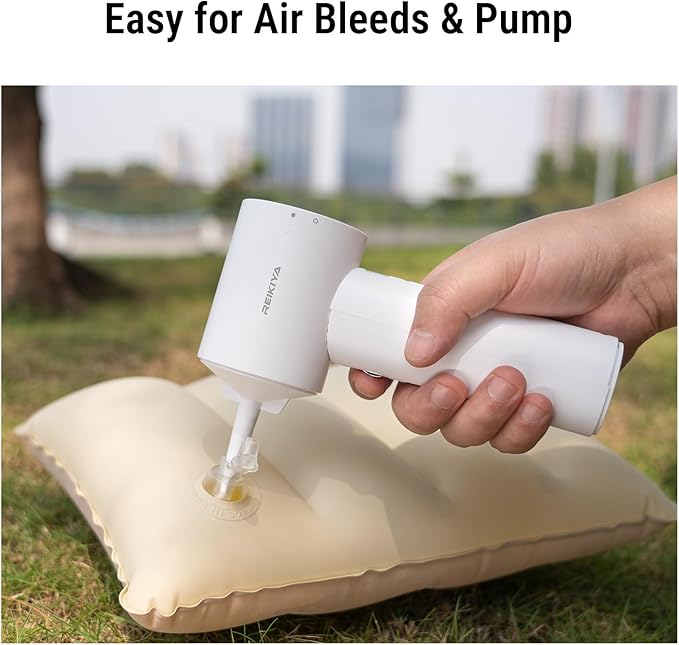 REIKIYA 14KPA High Power Mini Car Vacuum Computer Keyboard Cleaner and Blower Cordless Portable Handheld Vacuum & Compressed Air Duster 2in1 with Green LED Light& Multi-Nozzles for Car Home Office