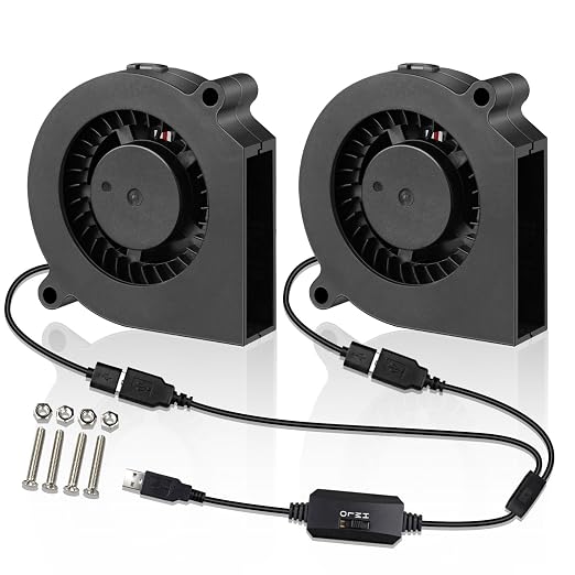 Wathai 60mm Computer Case USB Blower Fan 5V Variable Speed Controller 6015 | 2 ni 1 Small Blower Fan for Receiver DVR PlayStation Xbox Computer Cabinet Cooling 2 Pack