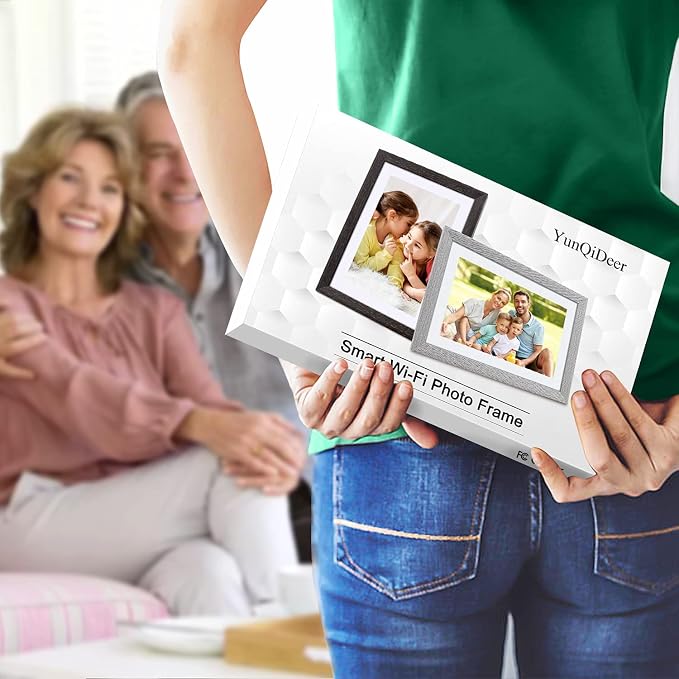 Frameo Digital Picture Frame WiFi 10.1 inch IPS Touch Screen HD Display,16GB Storage, Auto-Rotate,Easy Setup to Share Photos or Videos via Frameo APP