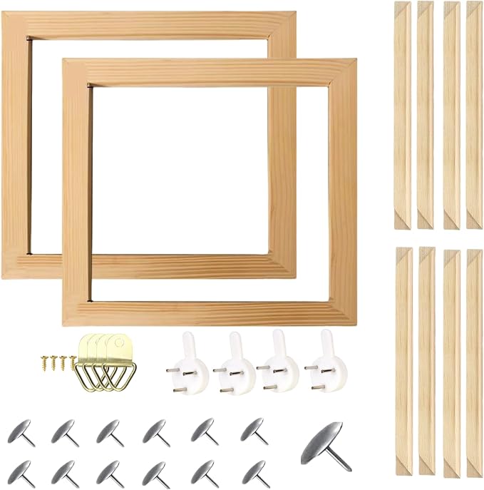 2PCS Wooden Frame DIY Picture Frames Art Suitable for Home Decor Painting Digital Diamond Drawing Paintings, Display Pictures 16x16 picture frames for wall (2PCS-40 * 40CM)