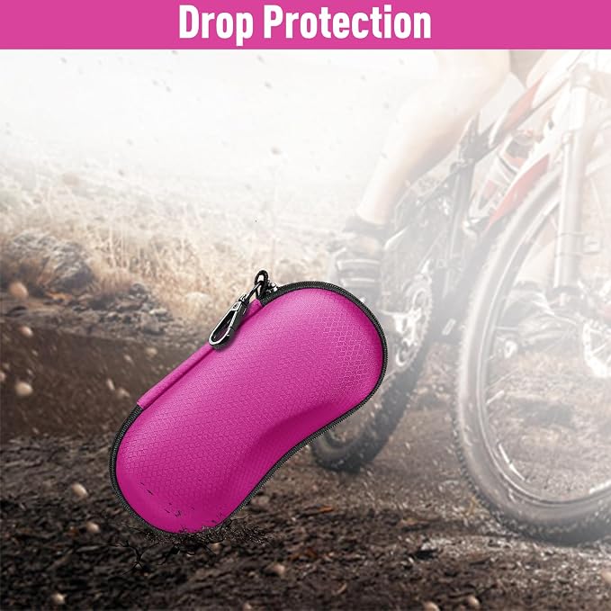 FINTIE Sunglasses Case, Hard EVA Shell Shockproof Sport Glasses Case with Metal Carabiner Travel Zipper Eyeglasses Holder
