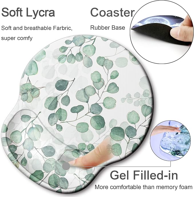 Ergonomic Mouse Pad with Wrist Rest Support,Gel Mouse Pads for Desk | Big Mousepad With Coaster Non-slip & Pain Relief for Computer, Home&Office Desk Decor