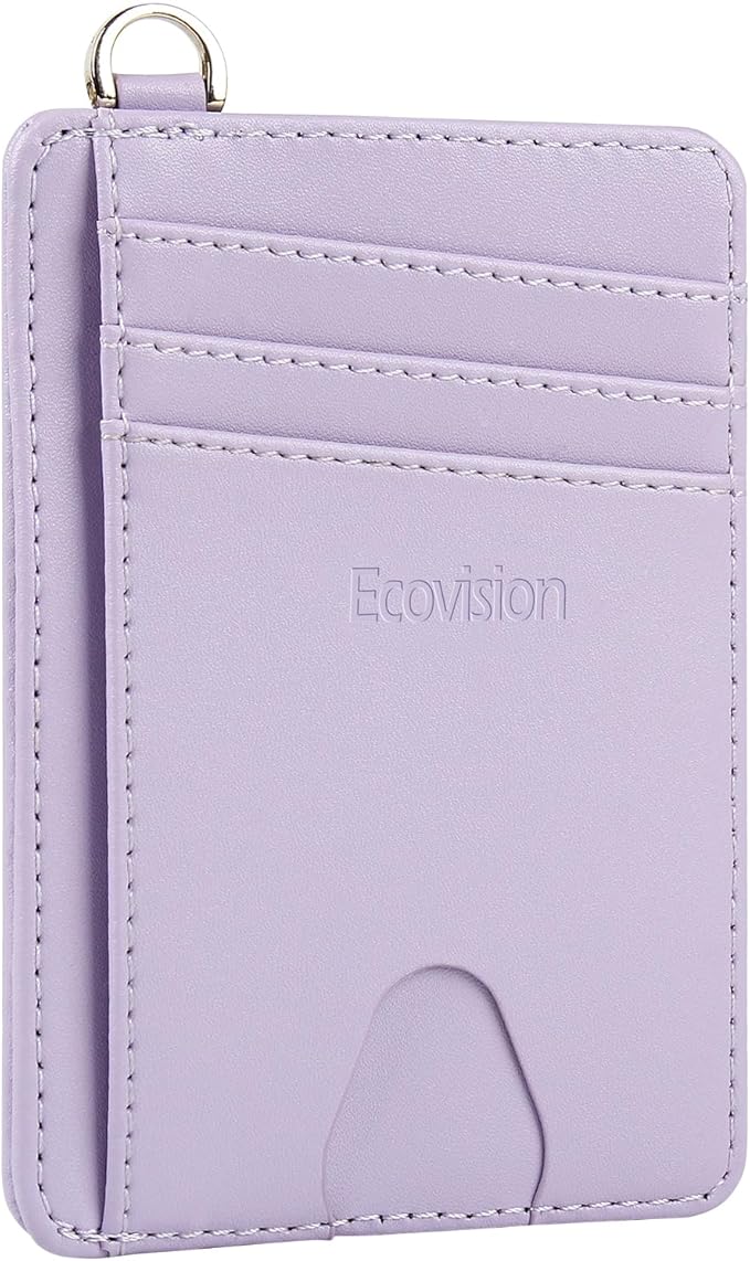 Slim Minimalist Front Pocket Wallet, RFID Blocking Credit Card Holder Wallet with Detachable D-Shackle for Men Women